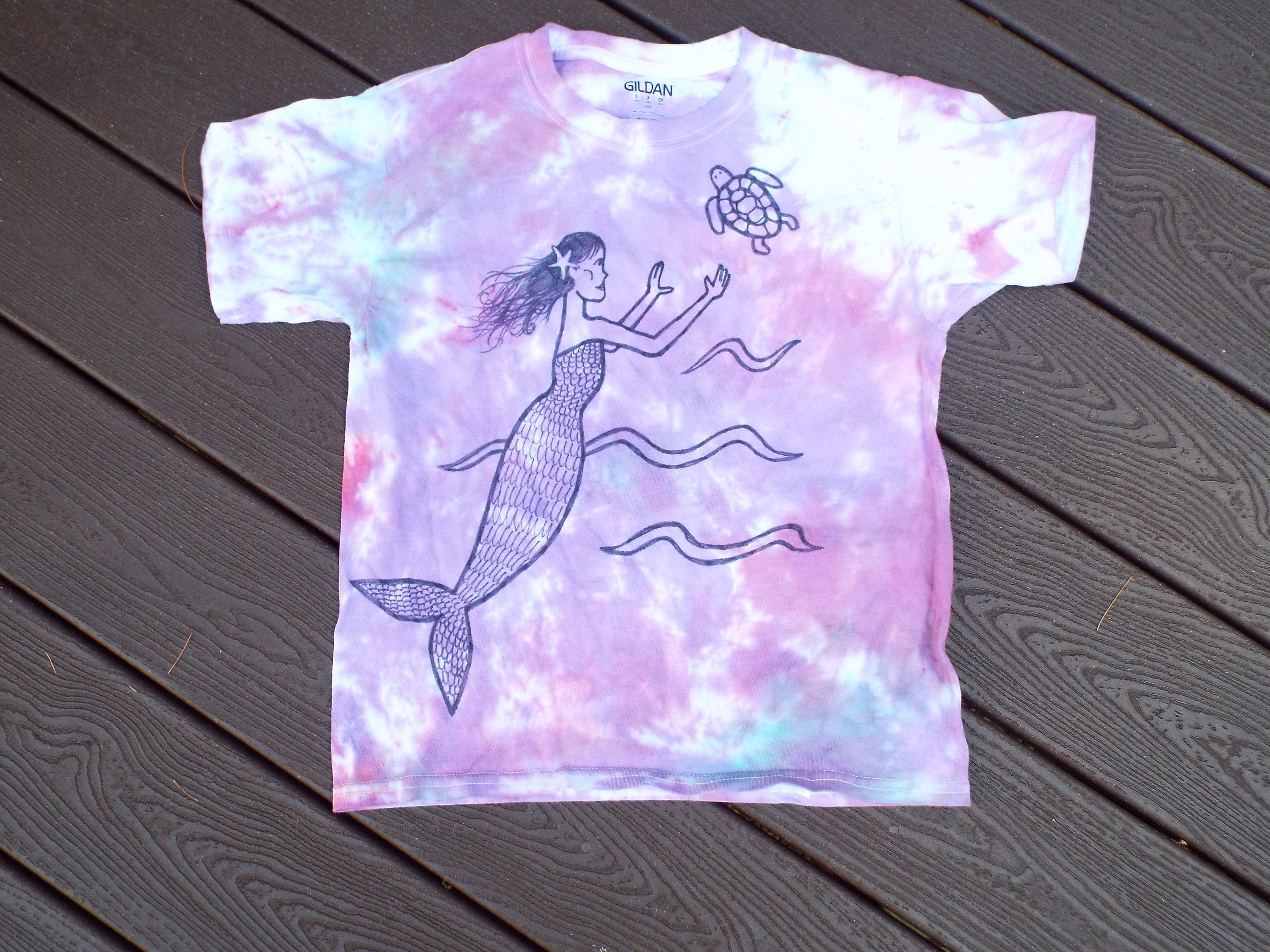 tie dye little mermaid shirt
