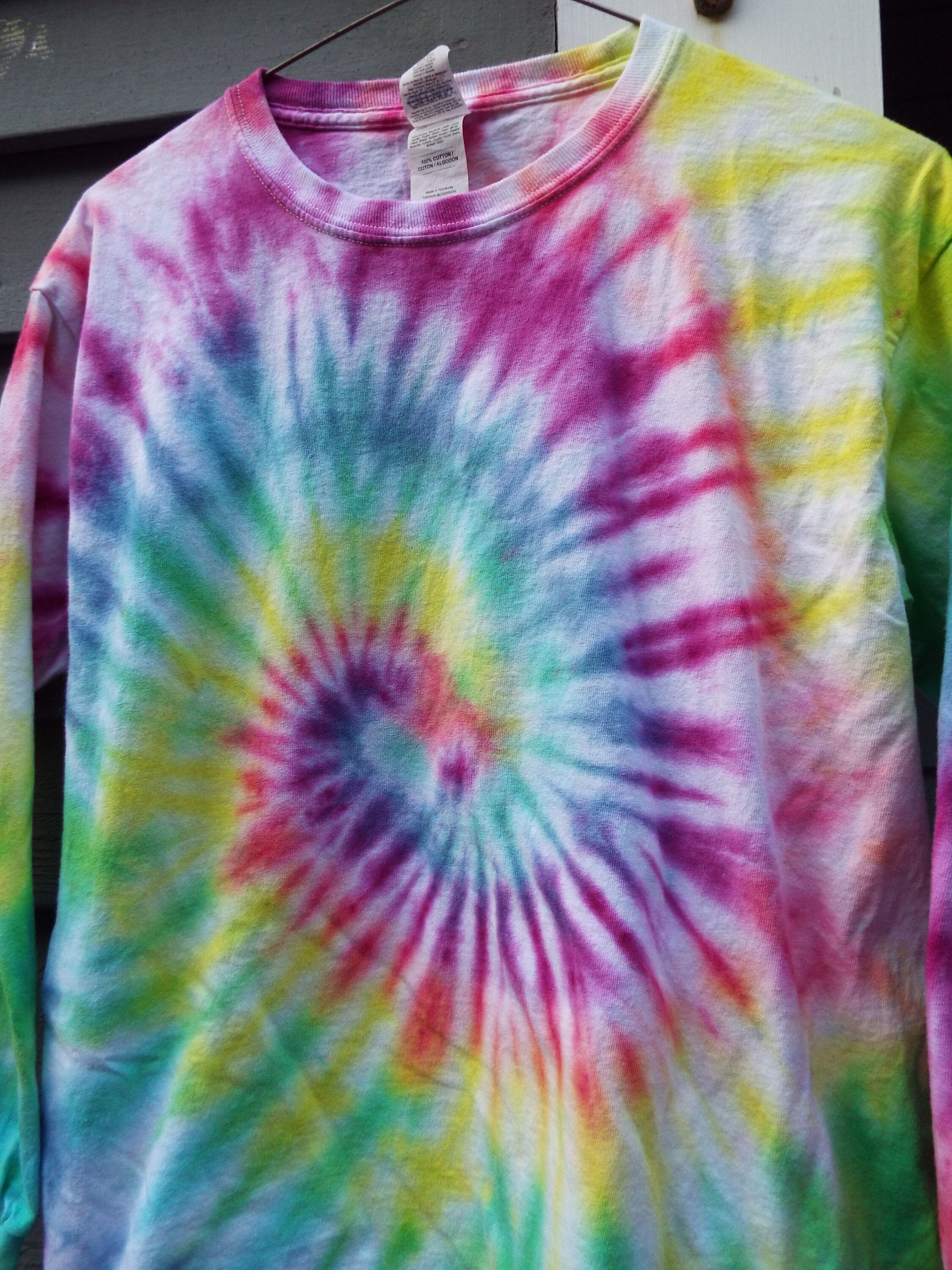 Childrens Long-sleeve Tie-dye T-shirt Youth XL Tie Dye Tshirt - Etsy