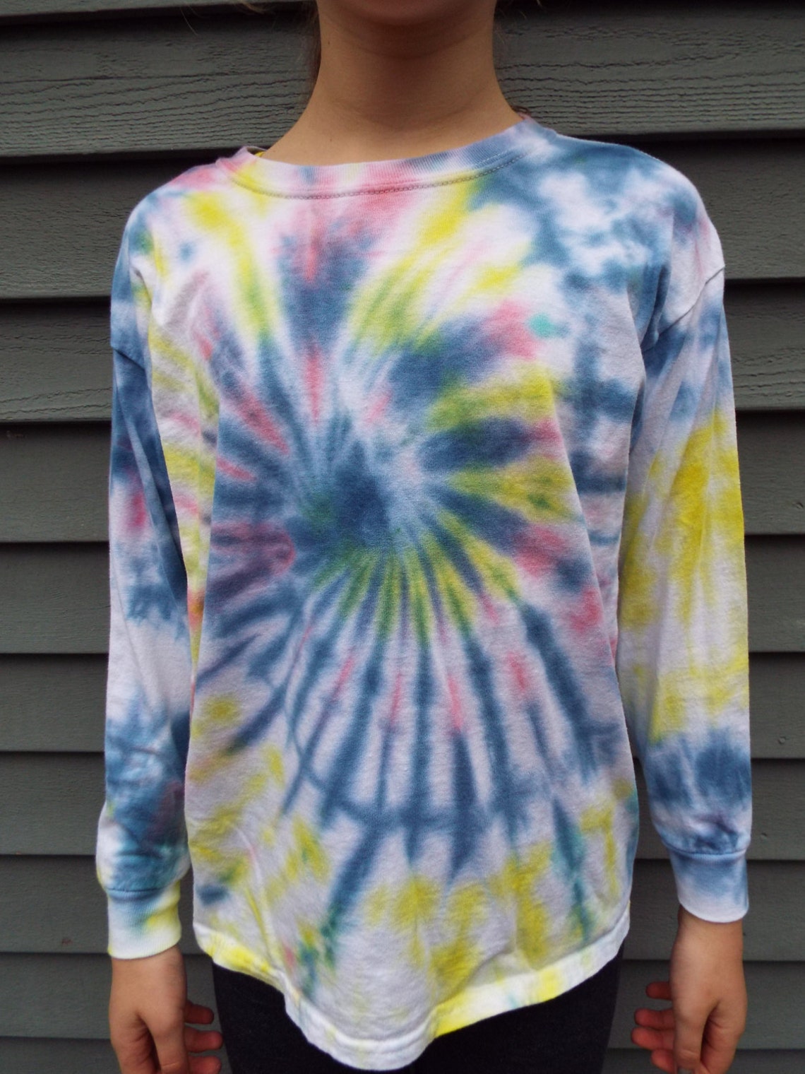 Kids Long Sleeve Tie Dye Shirt Kids M Tie Dye Tshirt Hippie Etsy