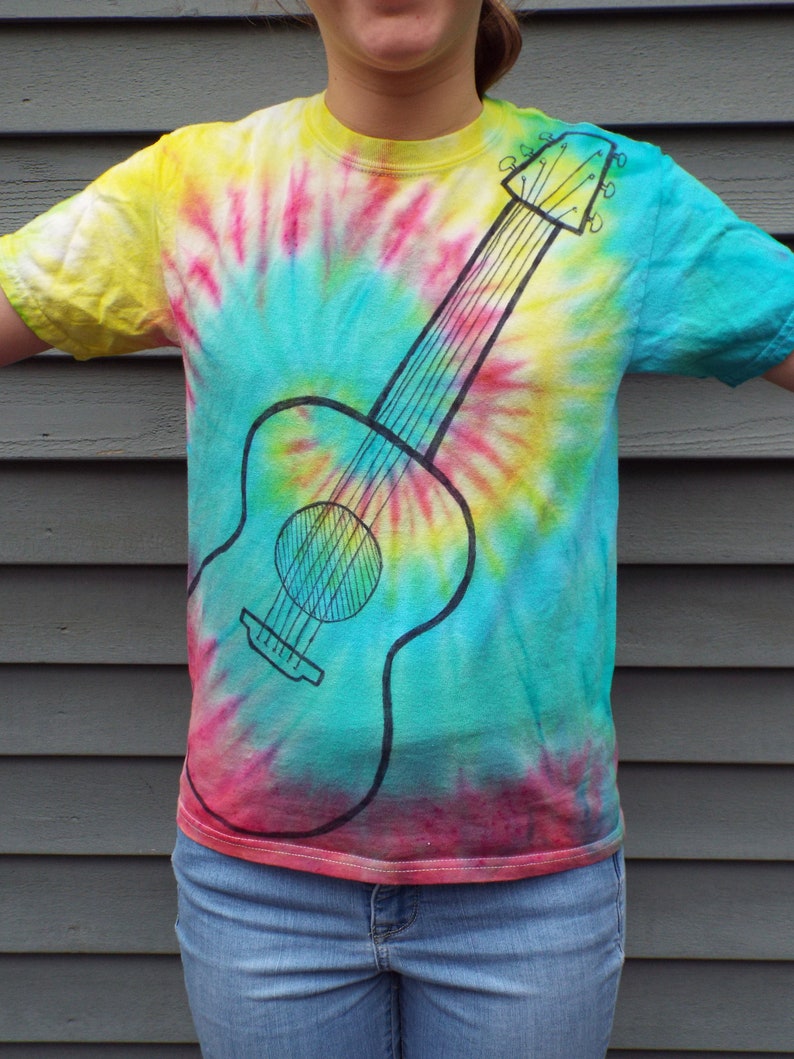 Kids Guitar Shirt Youth Medium Tie Dye Shirt for the