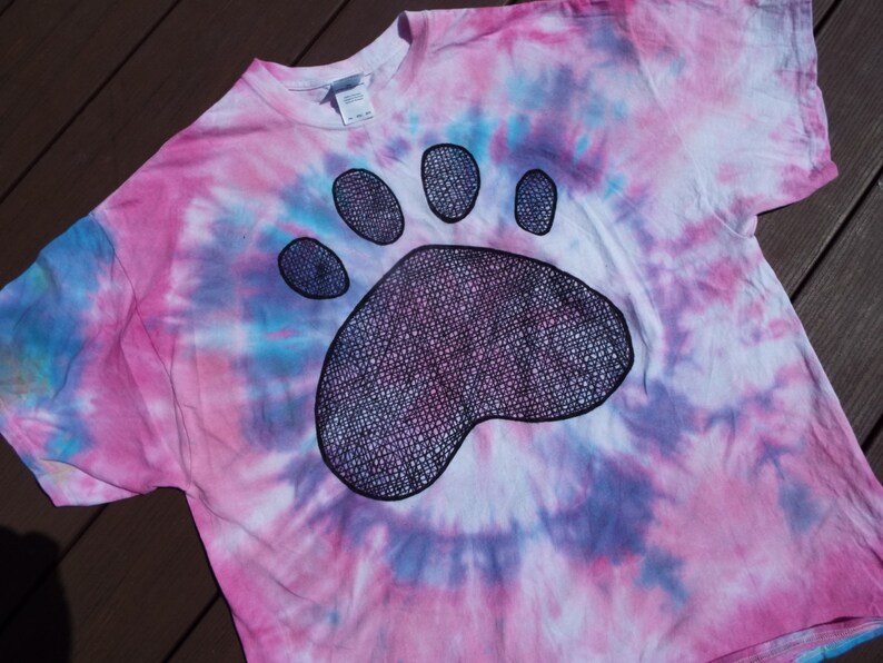 Pawprint Shirt Custom Tie Dye Pawprint Tshirt Tie Dye Shirt | Etsy