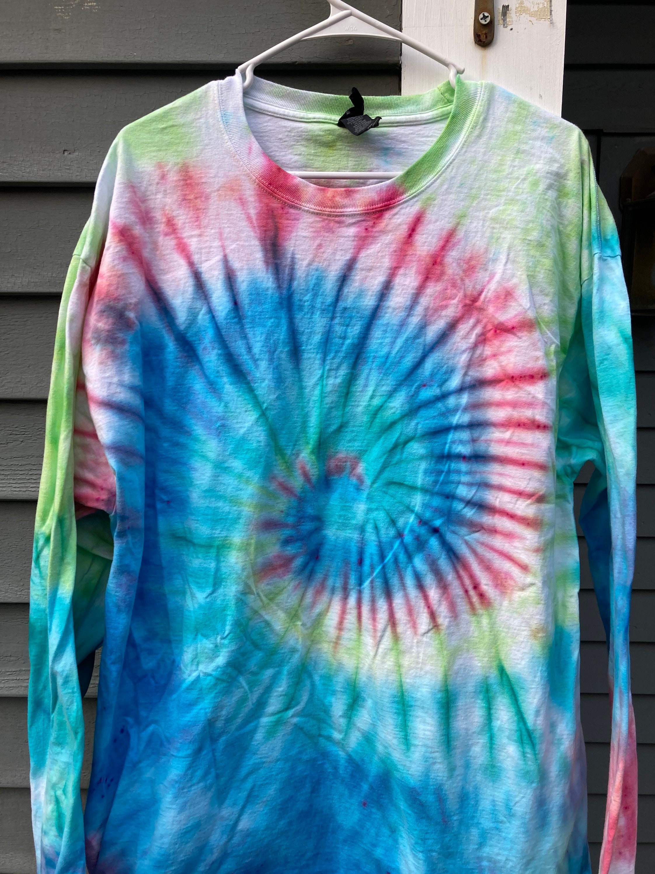 2XL Tie Dye Shirt Longsleeve Tiedye Tshirt in XXL Plussize Etsy