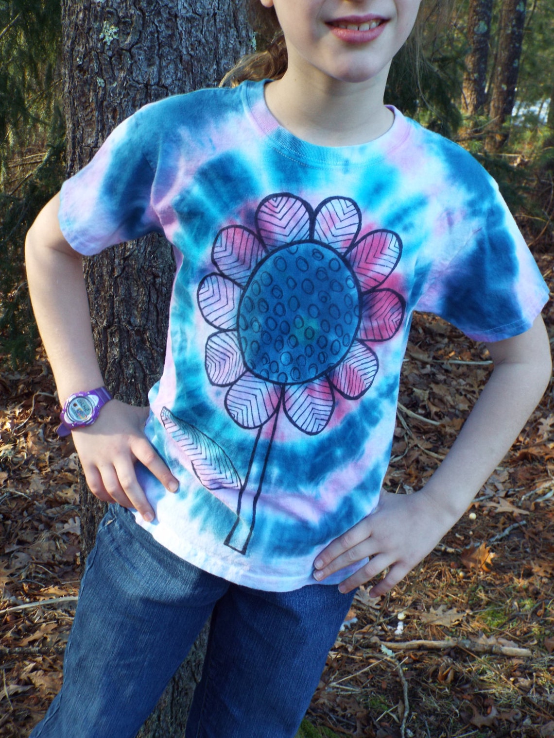how to make a tie dye flower shirt