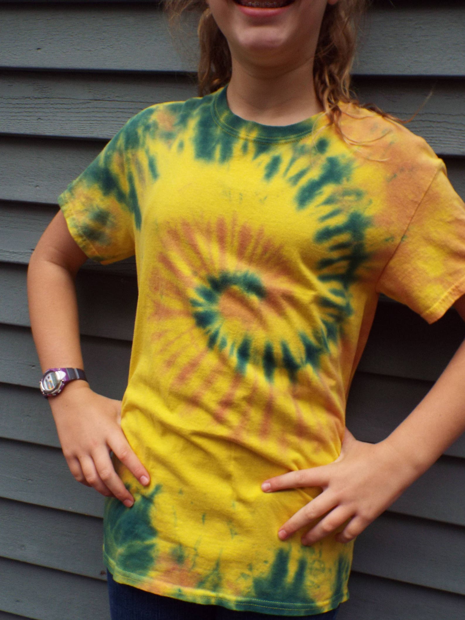 orange tie dye tee