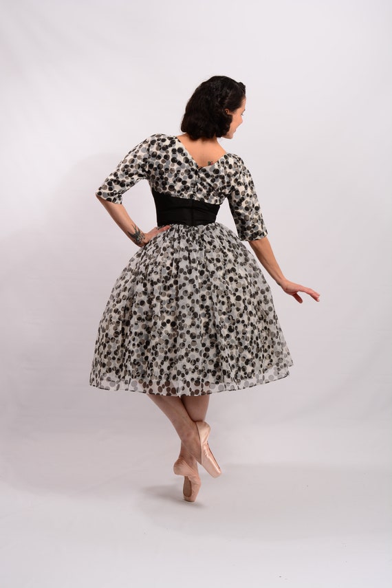 1950’s 3D Black & White Polka Dot dress • 50s pro… - image 3