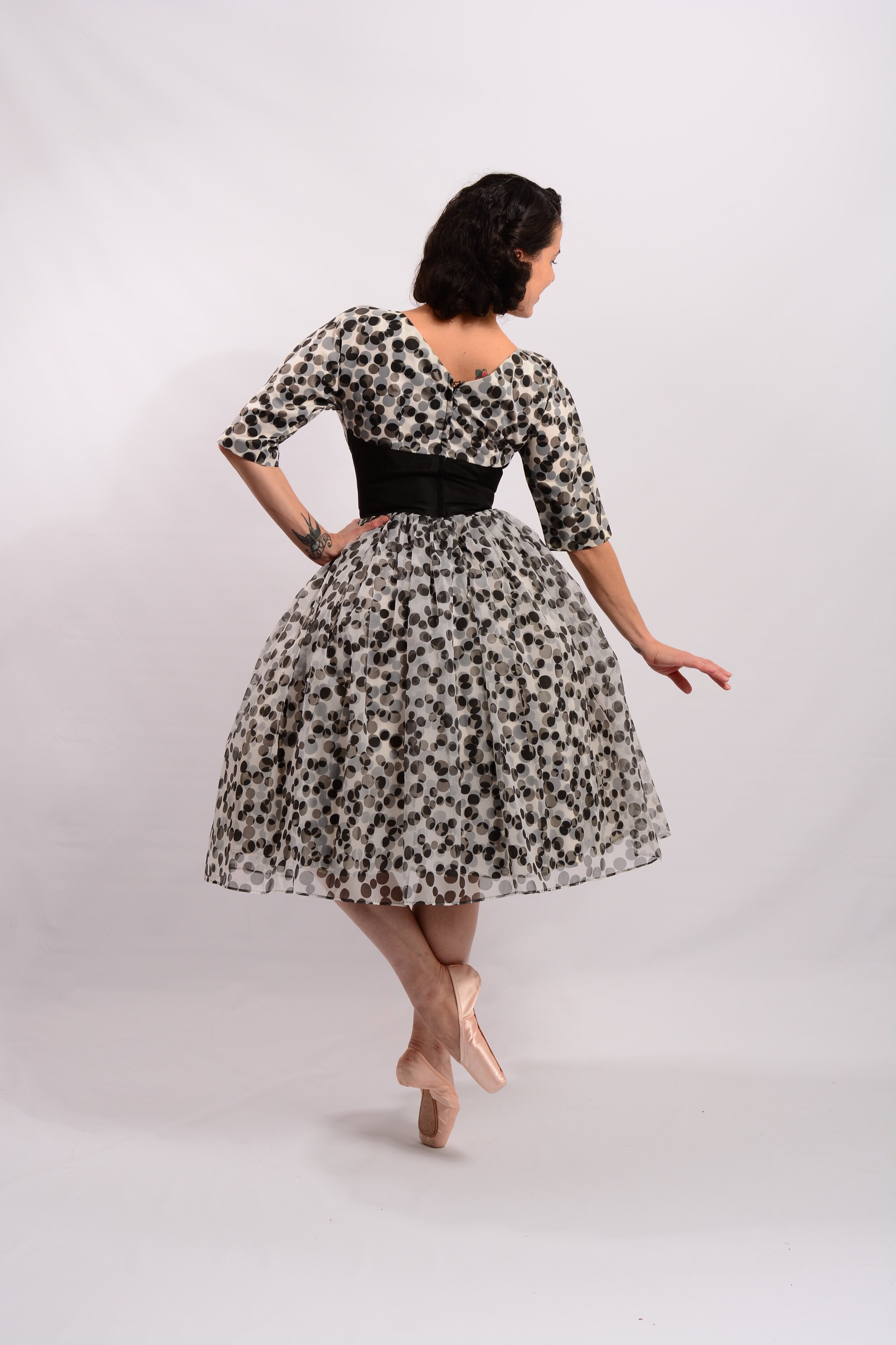 princess polly baby blue dress Vintage Polka Dotted Dresses – Unique Vintage main image 0