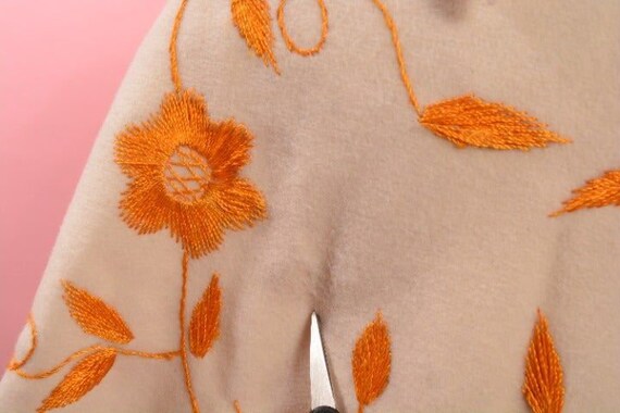 1970's Wool embroidered poncho with fringe. - image 7