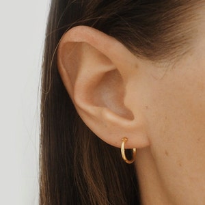 Tiny gold hoop earrings - 11mm hoops - Gold earrings -  Small hoops - Gold vermeil