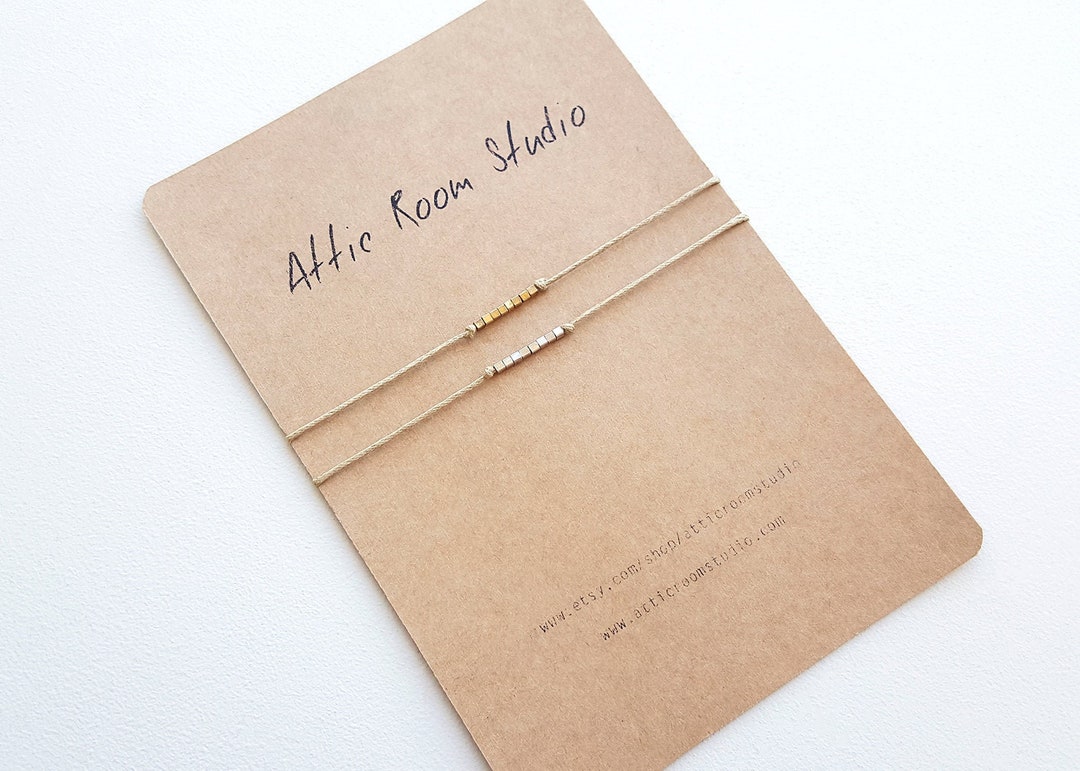 Tiny Delicate Gold and Silver Bead Bracelets, Cord Bracelets, Shiny