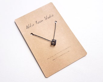 Black Cube Necklace, Cord Necklace, Square Necklace, Adjustable, Matte Black, Minimalist Jewelry, Geometric Jewelry, Necklace for Men, Men's
