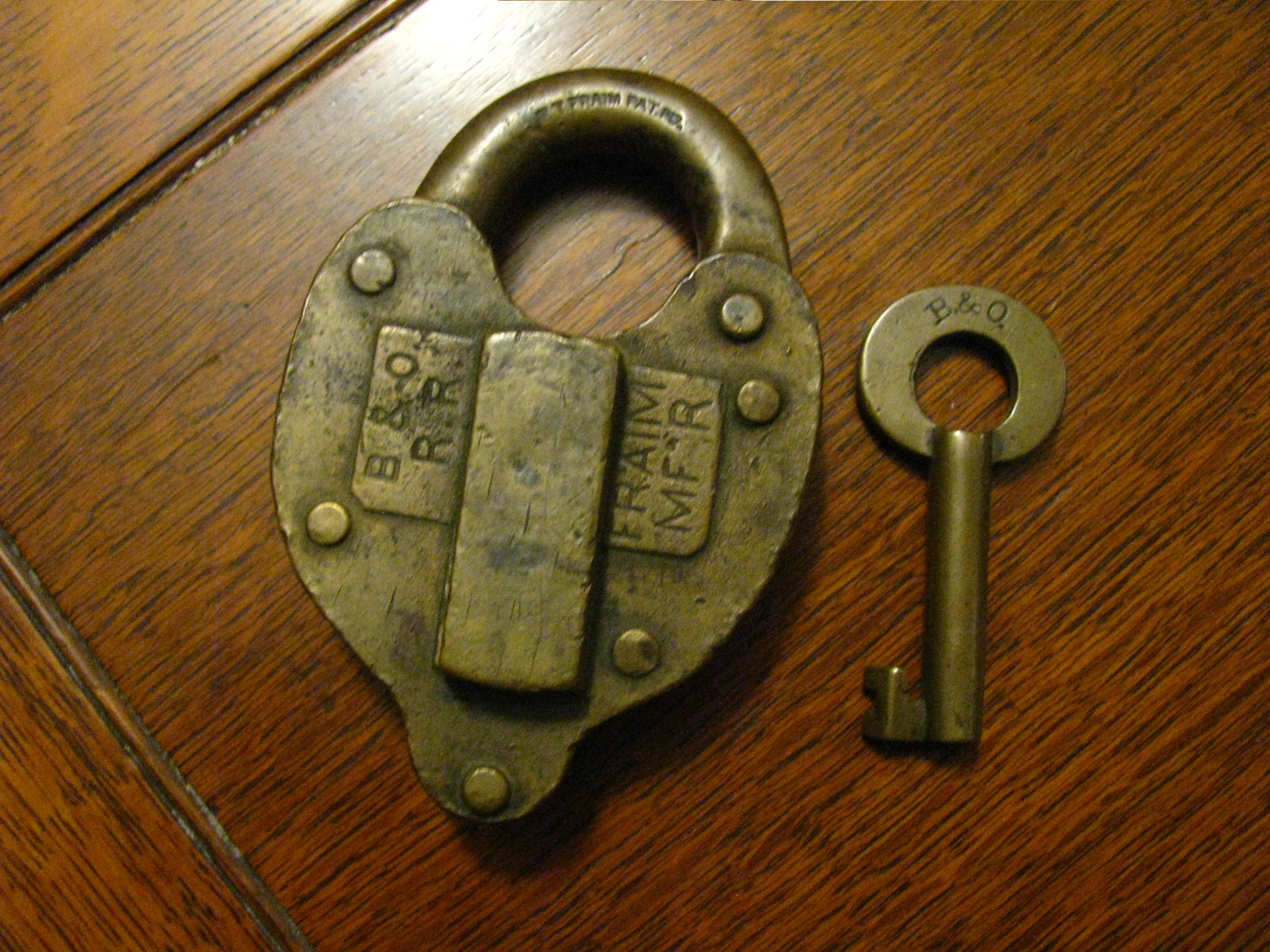 B&O Marked Brass Switch Lock and Brass Key E.T. Fraim Baltimore and Ohio Etsy