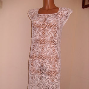 Crochet lace dress, handmade .Delicate white lace .
