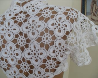 Boléro de mariée, mariée haussement d'épaules boléro, mariage dentelle haussement d'épaules Cape, boléro braut, hochzeitbolero blanc Crop Top en dentelle S M L