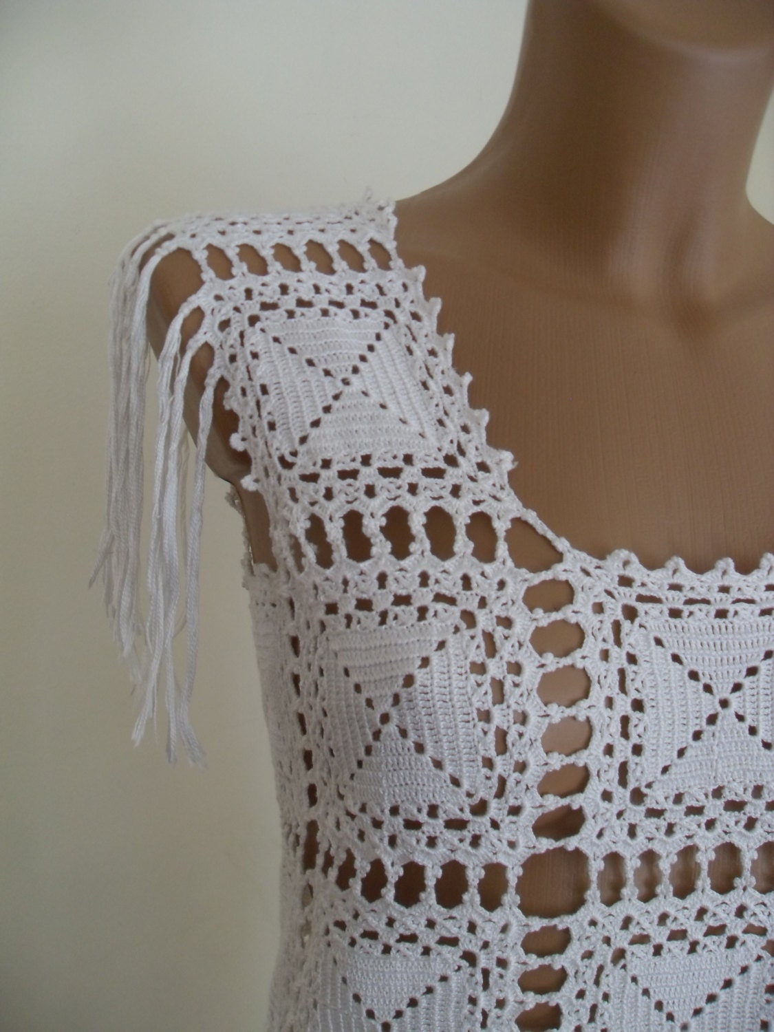 Bridal crochet long dress white elegant.Bridal dress. | Etsy
