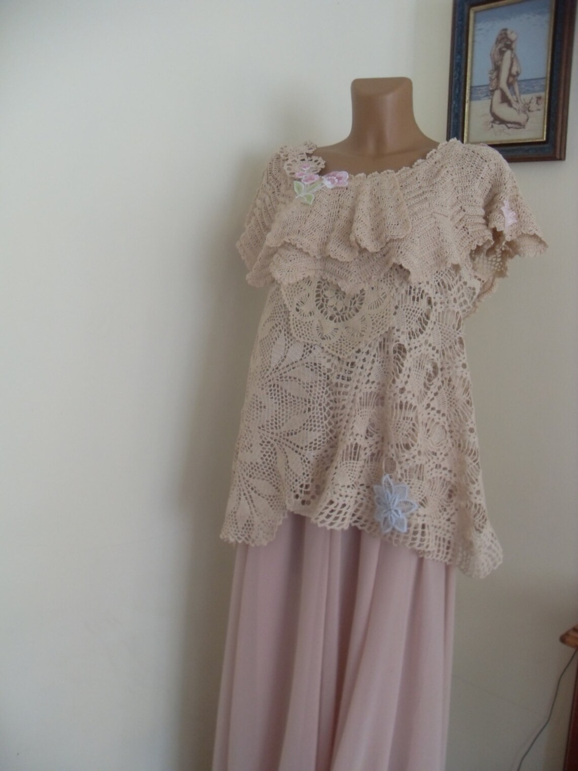 Plus Size Wedding Dress Bridal Crocheted Dress Two Piece From - Etsy
