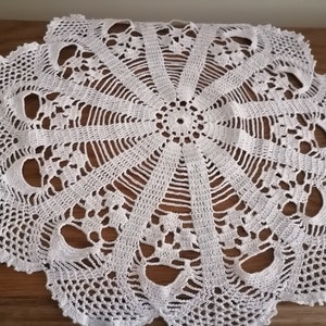 Beautiful white, round tablecloth, home accessory, bridal gift