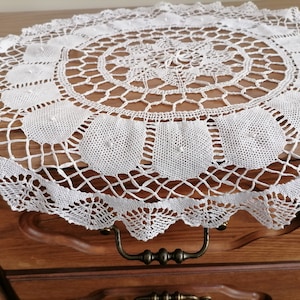 Antique doily Rare handmade Bruges bobin lace France linen shabby chic precious boudoir decor bourgeoise .Weding gift