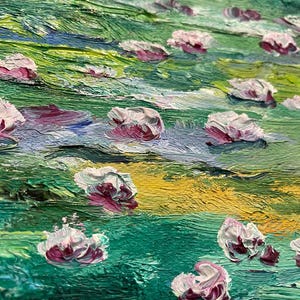 クロード・モネ作、キャンバス画、印象派、ポスト印象派、ヴィンテージアート、睡蓮 2 画像 7