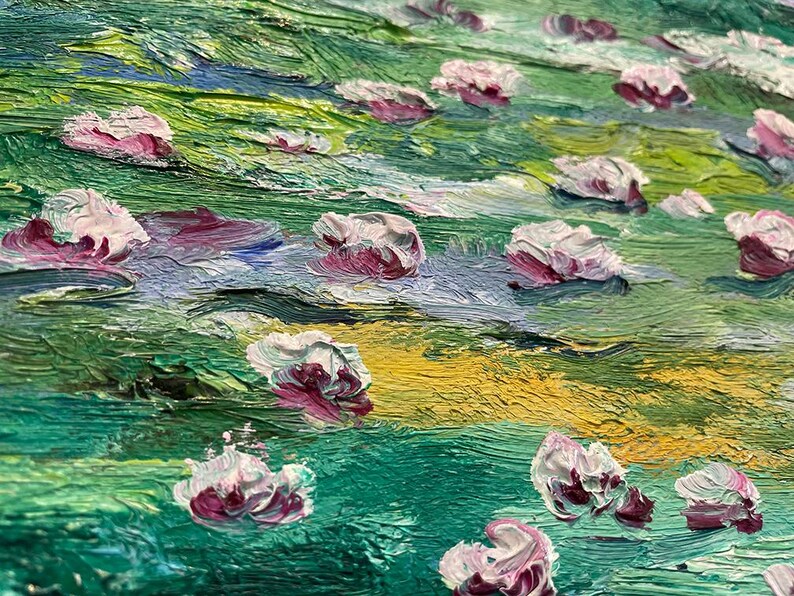 クロード・モネ作、キャンバス画、印象派、ポスト印象派、ヴィンテージアート、睡蓮 2 画像 7