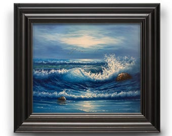 Meereslandschaft Ozean Gemälde - Meeresrauschen Gemälde - Strand Kunst