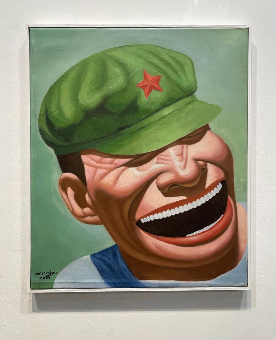Yue Minjun Painting on Canvas -laughing Chinese Man - Pop Art Chinese ...