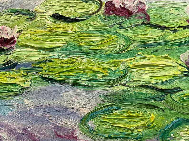 クロード・モネ作、キャンバス画、印象派、ポスト印象派、ヴィンテージアート、睡蓮 2 画像 10
