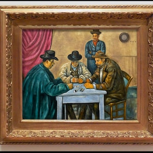 Paul Cezanne Painting on canvas - Card Players, Post impressionist,  Vintage art