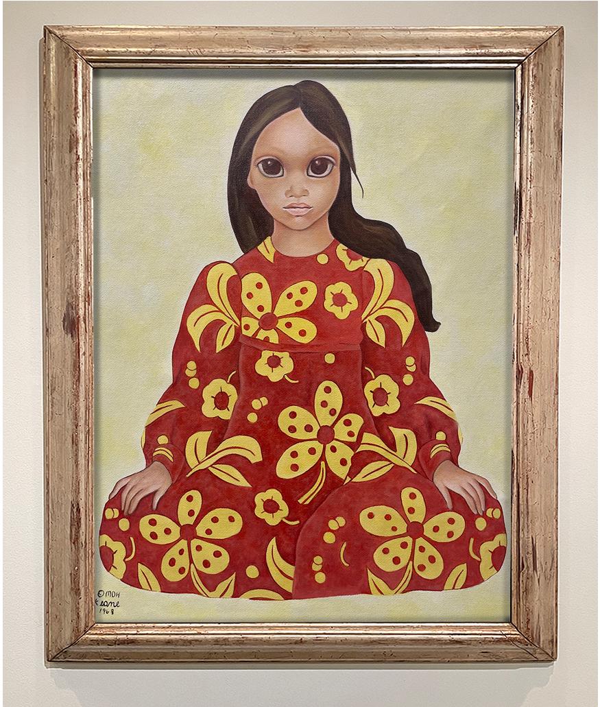 Margaret Keane Painting on Canvas - Hawaiian Girl - Portrait, Pop