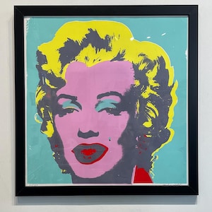 Andy Warhol Marilyn Monroe Painting on Paper - Silk Screen - Pop Art  Vintage art,