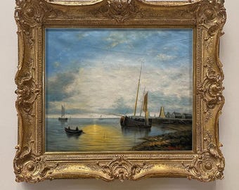 John Singer Sargent PINTURA sobre lienzo - Arte marítimo, barcos, pintura al atardecer