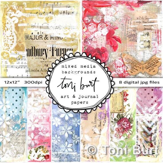 Blumen Schmetterling Hintergrund Papier für Scrapbooking 24 Blätter 30x30cm DIY