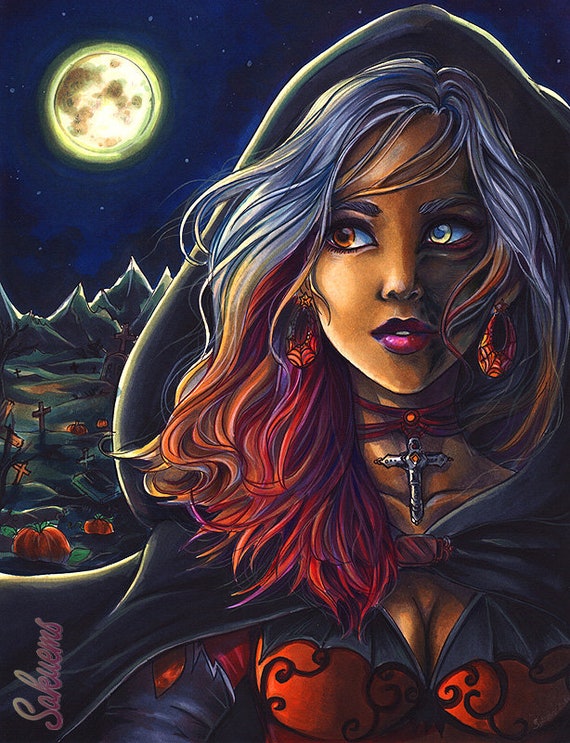 Portrait De Femme Gothique Sombre Halloween Impression Dart A Etsy Portrait De Femme Gothique Sombre Halloween Impression Dart A Etsy