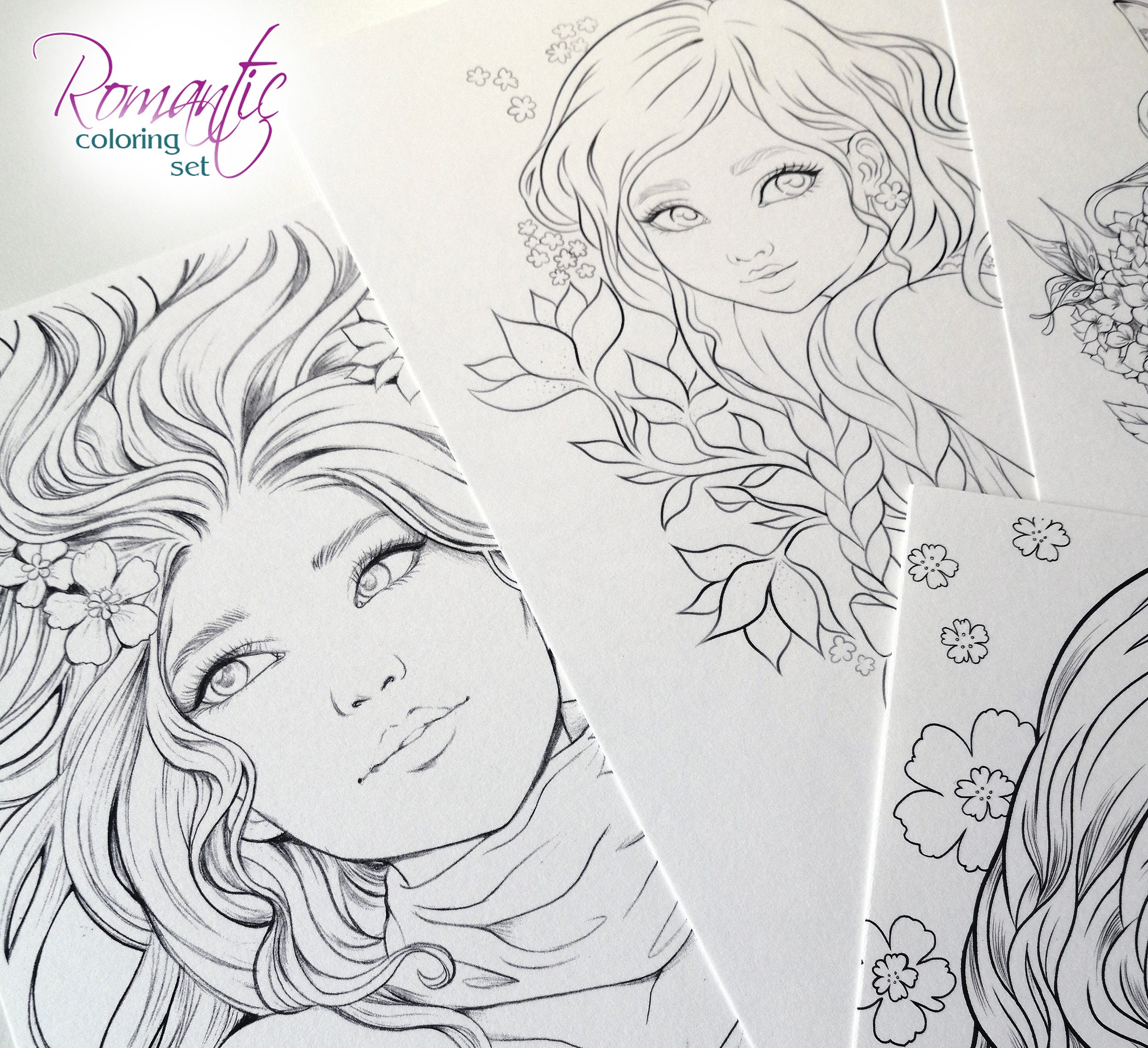 ROMANTIC Coloring SET A5/6x8