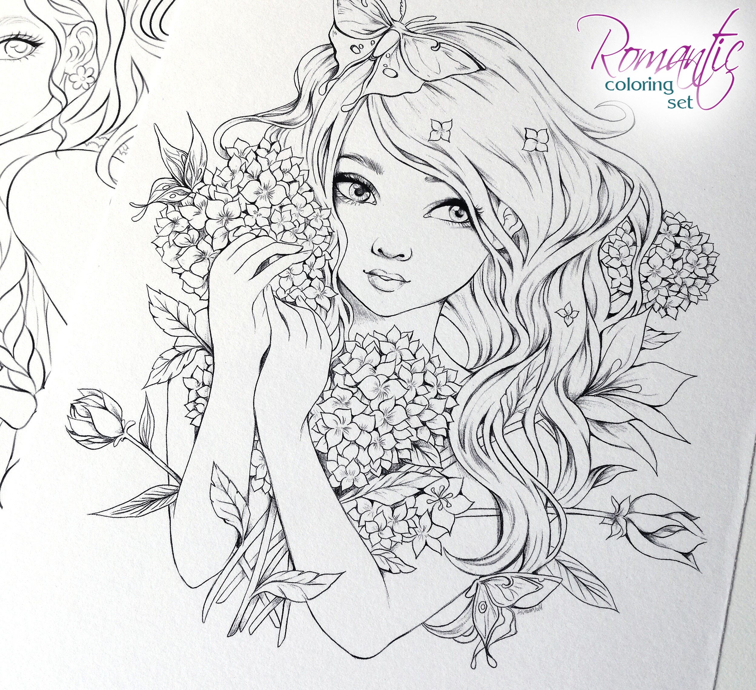ROMANTIC Coloring SET A5/6x8 Thick Cardstock Pages With - Etsy UK