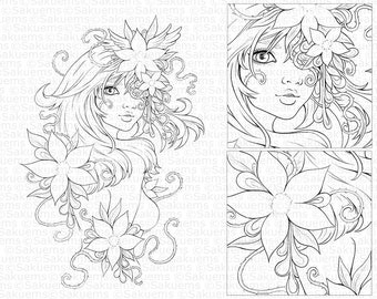 Fantasy Portrait Digital Art – Gothic Tattoo Style (JPG File)