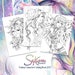 PDF DIGITAL Fantasy Coloring book advanced adult colouring book 20 designs beautiful woman, fairies, angels, coloring pages by sakuems
