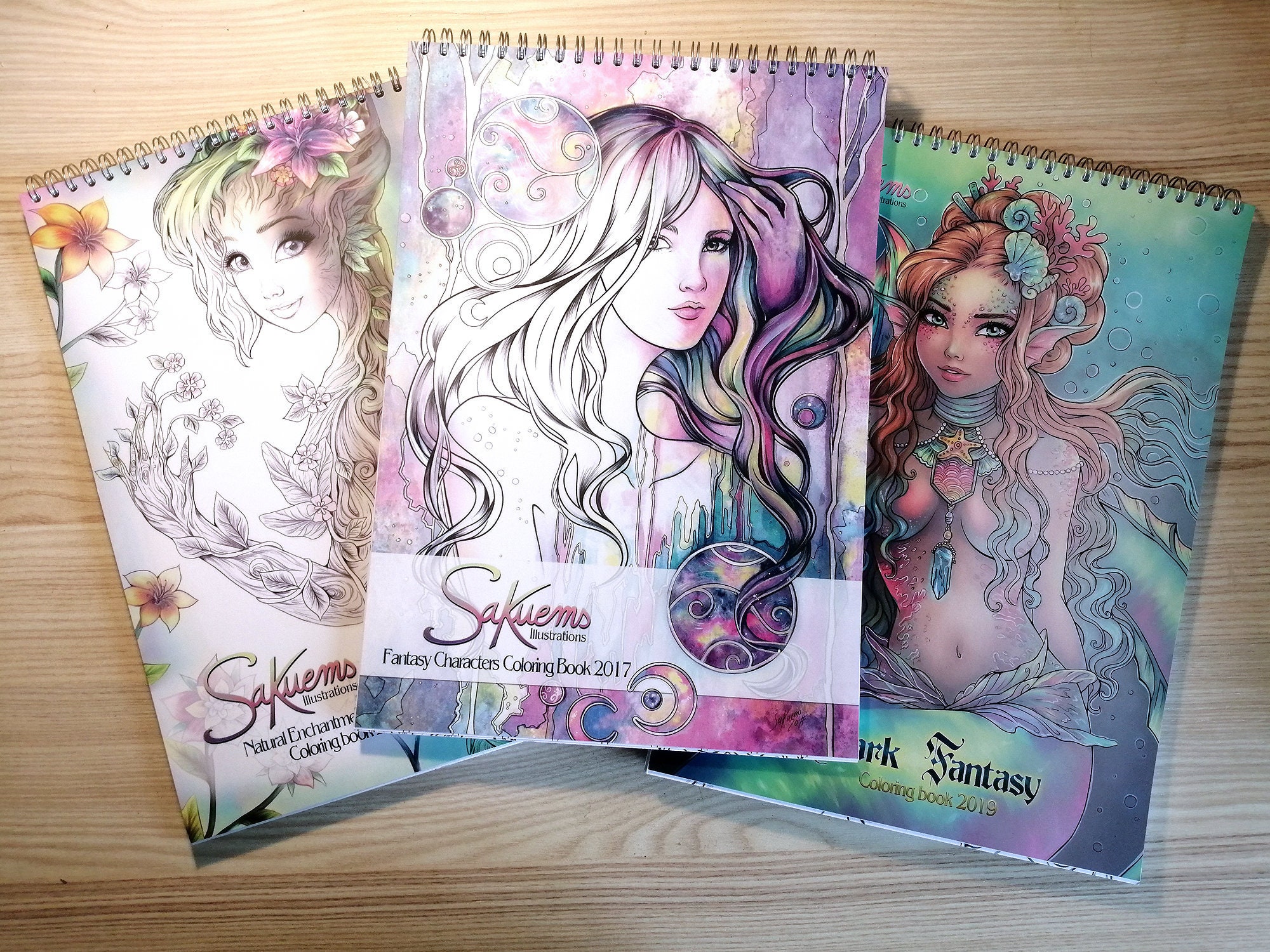 Loveliness. the Women of Flowers Collection 2. Paper Colouring Book. Artist  Edition With My Signature. Spiral Bound. 