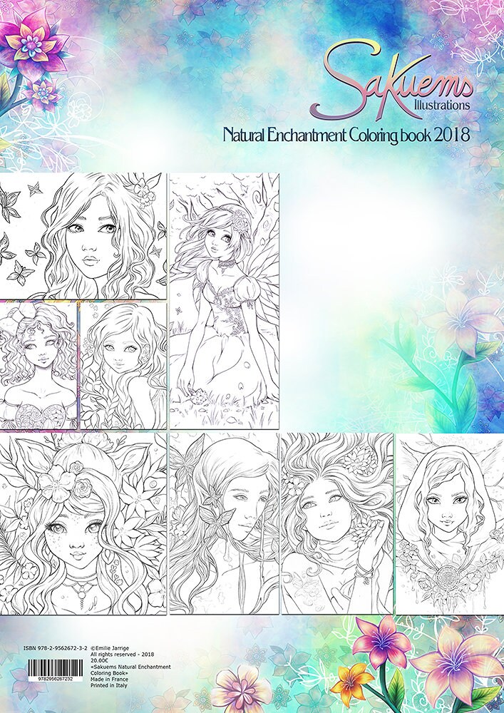 PDF DIGITAL Coloring Book Natural Enchantment Adult Colouring Book 20  Fantasy Fairies Spring Elves Pretty Woman Coloring Pages by Sakuems 