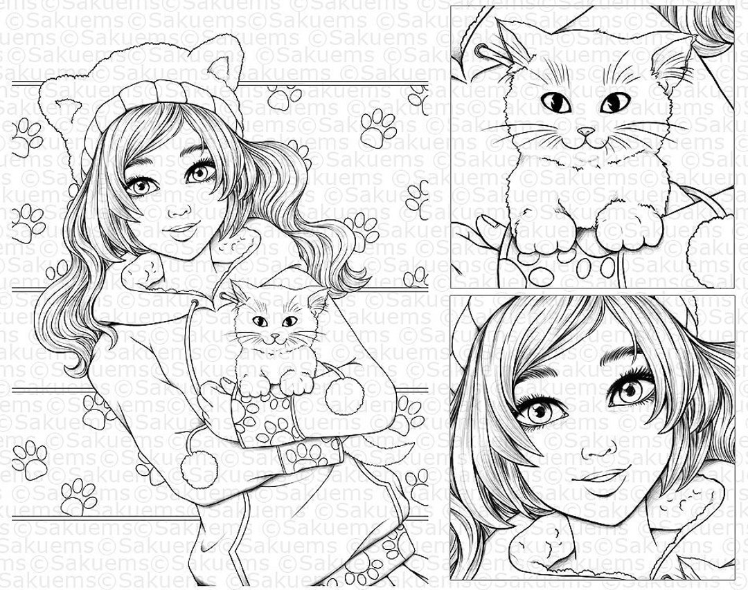 Free Printable Anime Cat Coloring Pages For Kids