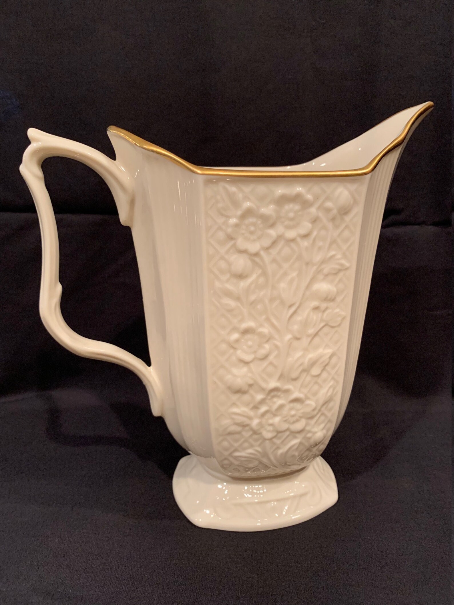 Vintage Lenox Carolina Bisque Pitcher Creamer Bone China 24K Etsy