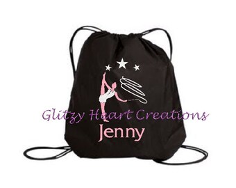 Sac de gymnaste personnalisé pour filles, sac de gymnastique, sac de gymnastique rythmique, sac à pincement, équilibre de gymnaste, sac à cordon de serrage, sac pour enfants, gymnaste avec ruban,