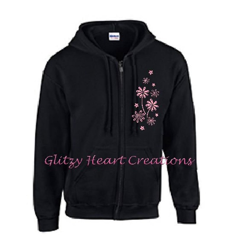 Floral Beadwork Six Bands Hoodie for Women (USA Size)