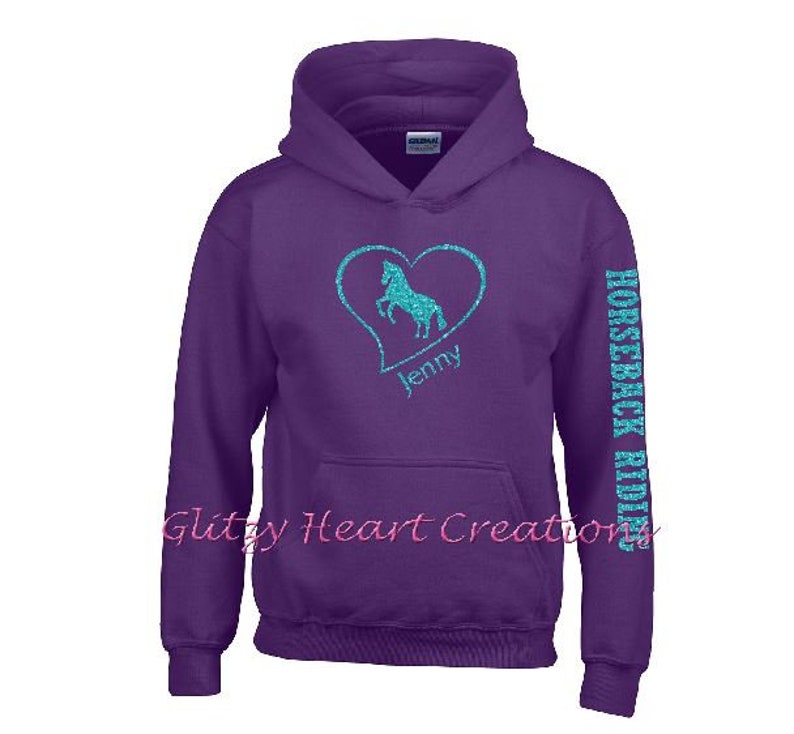 Personalised Horse Riding Hoodies in Girls' Hoodies (2-16 Years