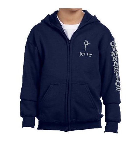Personalized Gymnastics Hoodie Full Zip Gymnast Hoodie