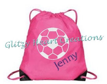 Personalized Girls Bag, Soccer Bag, Gym Bag, Girls Bag, Personalized Soccer Bag, Cinch Bag, Drawstring Bag, Kids Bag, Girls bag, Glitter bag