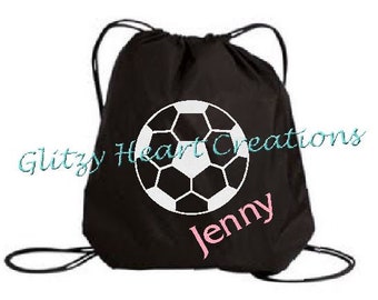 Personalized Girls Bag, Soccer Bag, Gym Bag, Girls Bag, Personalized Soccer Bag, Cinch Bag, Drawstring Bag, Kids Bag, Glitter bag, Girls bag