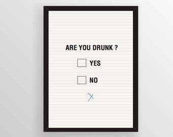 Affiche A3 à télécharger ARE YOU DRUNK by Wallshop