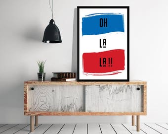 Oh la la print, Love quotes Paris, Typography print, Poster, Art print, Spanish quotes.