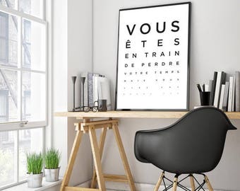 French quote art print, typography print, interior design poster.