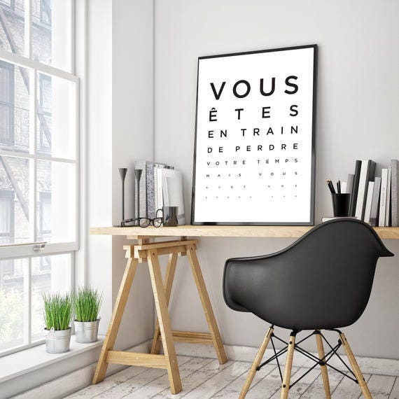 French Quote Art Print Typography Print Interior Design Poster
